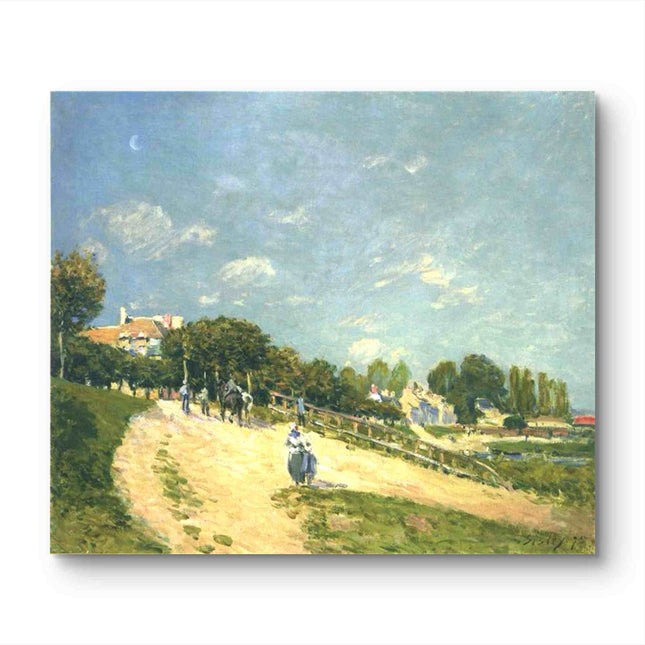"Alfred Sisley's 'Sunlit Country Path' - Hand-Painted Impressionist Oil Painting Reproduction"