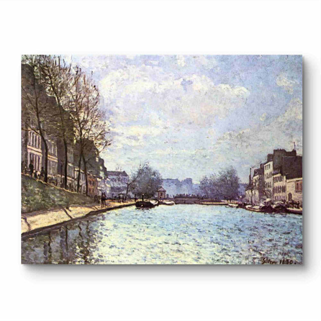 "Alfred Sisley's 'Tranquil Riverbanks' - Hand-Painted Impressionist Oil Painting Reproduction"