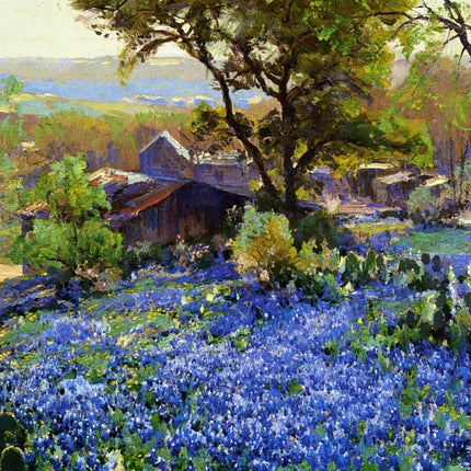 "Robert Julian Onderdonk's 'Blue Flower Meadow' - Premium Hand-Painted Oil Reproduction on Canvas"