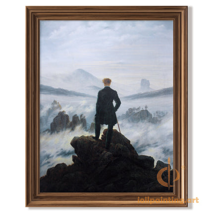 "Caspar David Friedrich's 'Wanderer above the Sea of Fog' - Premium Hand-Painted Oil Reproduction on Canvas"