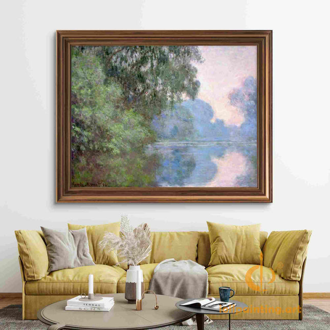 "Claude Monet's 'Riverside Tranquility' - Premium Hand-Painted Oil Reproduction on Canvas"