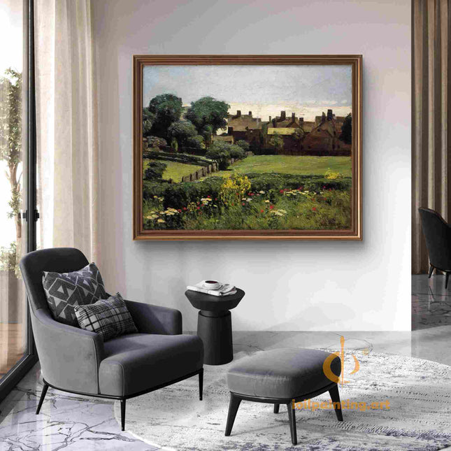 "Childe Hassam's 'Idyllic Countryside' Landscape - Hand-Painted Classical Oil Painting Reproduction"