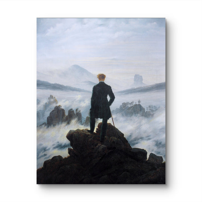 "Caspar David Friedrich's 'Wanderer above the Sea of Fog' - Premium Hand-Painted Oil Reproduction on Canvas"