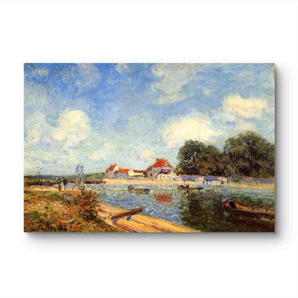 "Alfred Sisley's 'Serene Riverside' - Hand-Painted Impressionist Oil Painting Reproduction"