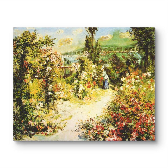 "Pierre-Auguste Renoir's 'Lady in the Flower Garden' - Premium Hand-Painted Oil Painting Reproduction"
