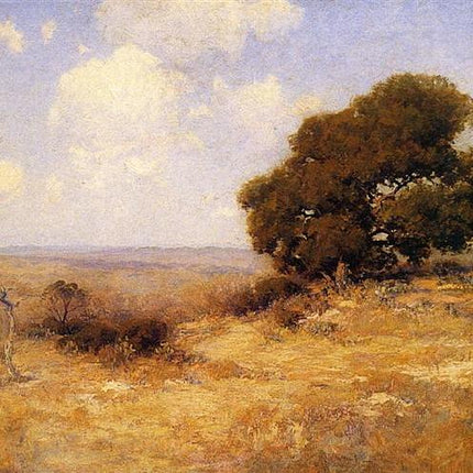 "Julian Onderdonk's 'Serene Prairie with Majestic Oak' Oil Painting Reproduction on Canvas"
