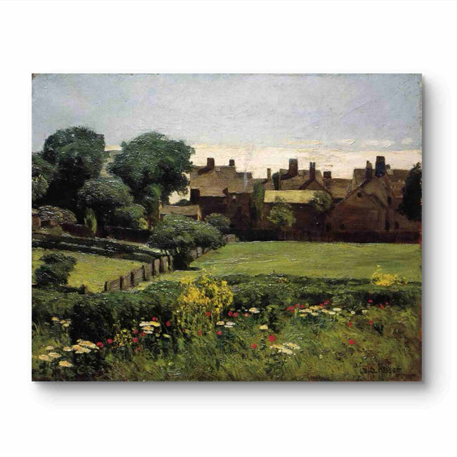 "Childe Hassam's 'Idyllic Countryside' Landscape - Hand-Painted Classical Oil Painting Reproduction"