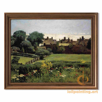 "Childe Hassam's 'Idyllic Countryside' Landscape - Hand-Painted Classical Oil Painting Reproduction"