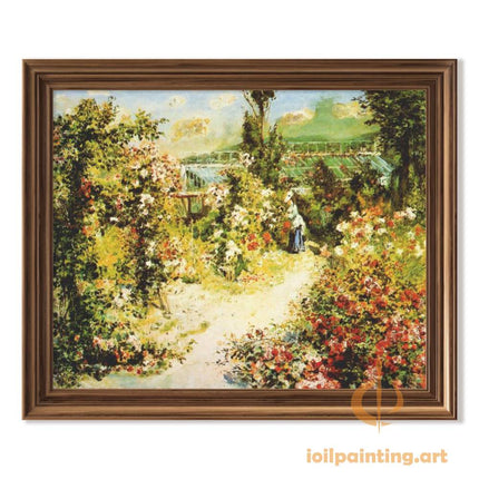 "Pierre-Auguste Renoir's 'Lady in the Flower Garden' - Premium Hand-Painted Oil Painting Reproduction"