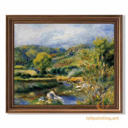 "Pierre-Auguste Renoir's 'The Washerwoman' - Premium Hand-Painted Oil Reproduction on Canvas"