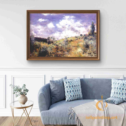 "Pierre-Auguste Renoir's 'Rolling Hills at Noon' - Premium Hand-Painted Impressionist Oil Painting Reproduction"