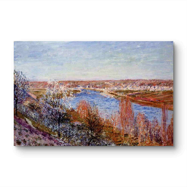 "Claude Monet's 'Spring Blossoms by the River' - Hand-Painted Impressionist Oil Painting Reproduction"