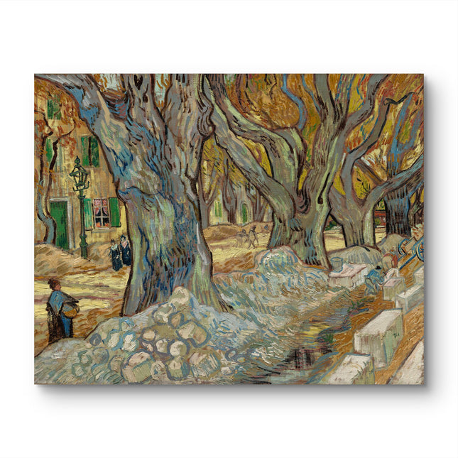 "Vincent van Gogh's 'Twisted Trees with Laborers' - Premium Hand-Painted Oil Reproduction on Canvas"