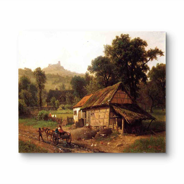 "Jean-Baptiste-Camille Corot's 'Rustic Countryside' - Hand-Painted Landscape Oil Painting Reproduction"