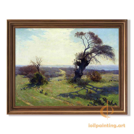"Julian Onderdonk's 'Texas Hill Country Landscape' - Premium Hand-Painted Oil Reproduction on Canvas"