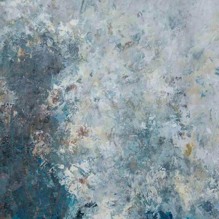 "Serene Abstract Oil Painting - Soft Blue & Gray Textured Canvas Art | Handmade Modern Wall Decor"