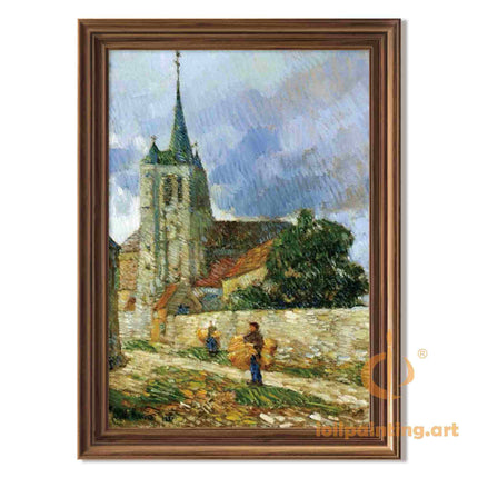 "Claude Monet's 'Country Church at Sunset' - Hand-Painted Impressionist Oil Painting Reproduction"