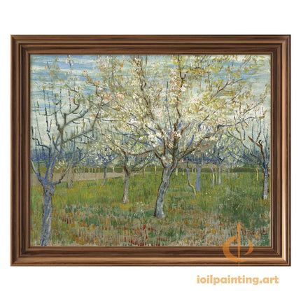 "Vincent van Gogh's 'Blossoming Orchard' - Premium Hand-Painted Oil Reproduction on Canvas"