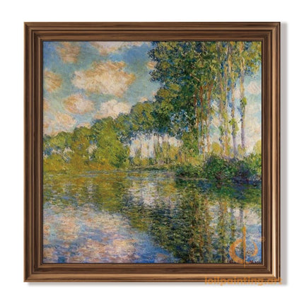 "Claude Monet's 'Poplars by the Epte' - Premium Hand-Painted Oil Reproduction on Canvas"