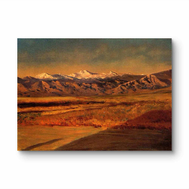 "Albert Bierstadt's 'Alpine Splendor' - Hand-Painted Mountain Landscape Oil Painting Reproduction"