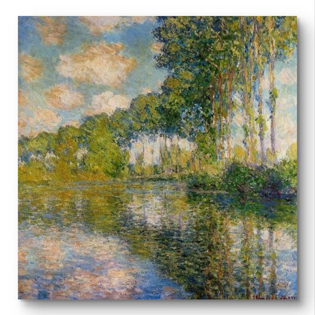 "Claude Monet's 'Poplars by the Epte' - Premium Hand-Painted Oil Reproduction on Canvas"
