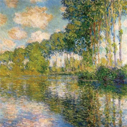 "Claude Monet's 'Poplars by the Epte' - Premium Hand-Painted Oil Reproduction on Canvas"