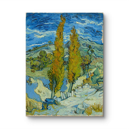 "Vincent van Gogh's 'Cypress Trees in Golden Field' - Premium Hand-Painted Oil Reproduction on Canvas"
