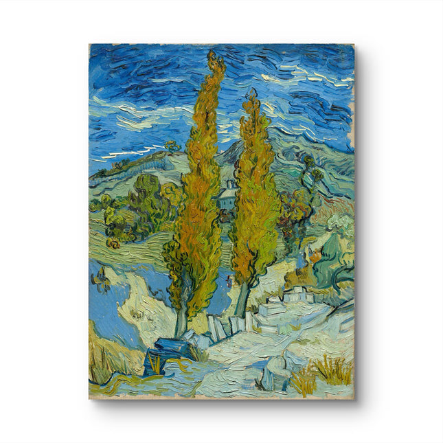 "Vincent van Gogh's 'Cypress Trees in Golden Field' - Premium Hand-Painted Oil Reproduction on Canvas"