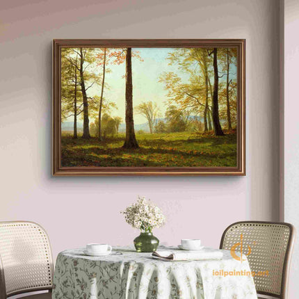 "John Constable's 'Autumn Woodland Serenity' - Hand-Painted Landscape Oil Painting Reproduction"