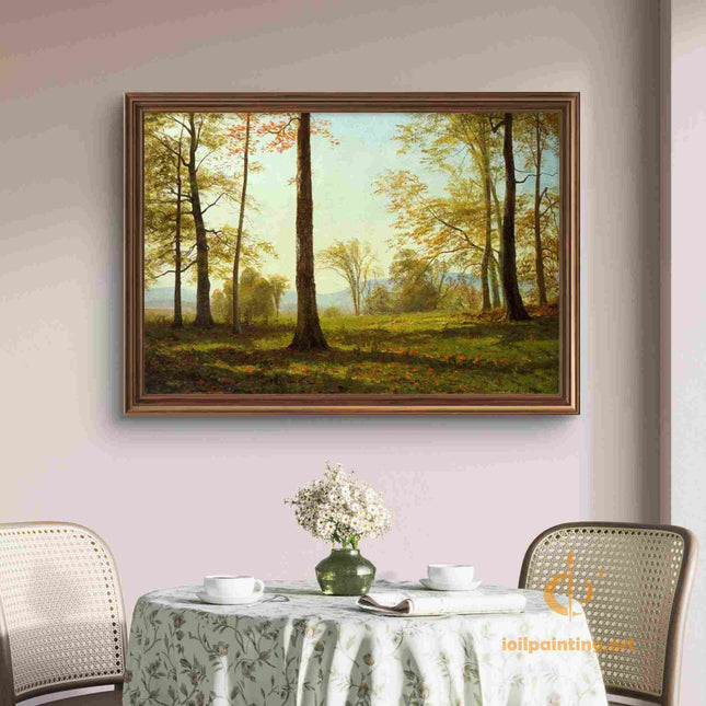 "John Constable's 'Autumn Woodland Serenity' - Hand-Painted Landscape Oil Painting Reproduction"