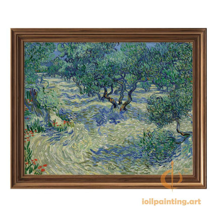 "Vincent van Gogh's 'Olive Grove with Sunlit Path' - Premium Hand-Painted Oil Reproduction on Canvas"