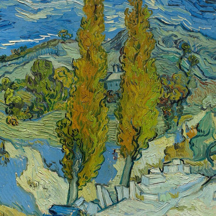"Vincent van Gogh's 'Cypress Trees in Golden Field' - Premium Hand-Painted Oil Reproduction on Canvas"