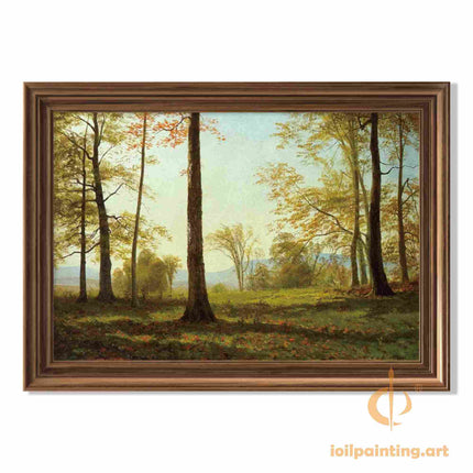 "John Constable's 'Autumn Woodland Serenity' - Hand-Painted Landscape Oil Painting Reproduction"