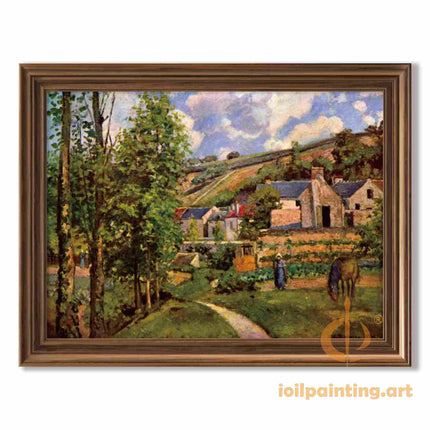"Camille Pissarro's 'Tranquil Rural Landscape with Figure' - Hand-Painted Oil Painting Reproduction"