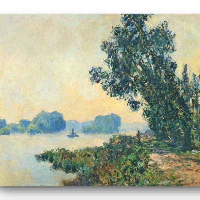 "Claude Monet's 'Riverside Serenity' - Premium Hand-Painted Oil Reproduction on Canvas"
