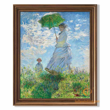 "Claude Monet's 'Woman with a Parasol' - Premium Hand-Painted Oil Reproduction on Canvas"
