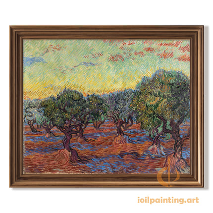 "Vincent van Gogh's 'Olive Grove with Purple Trunks' - Premium Hand-Painted Oil Reproduction on Canvas"