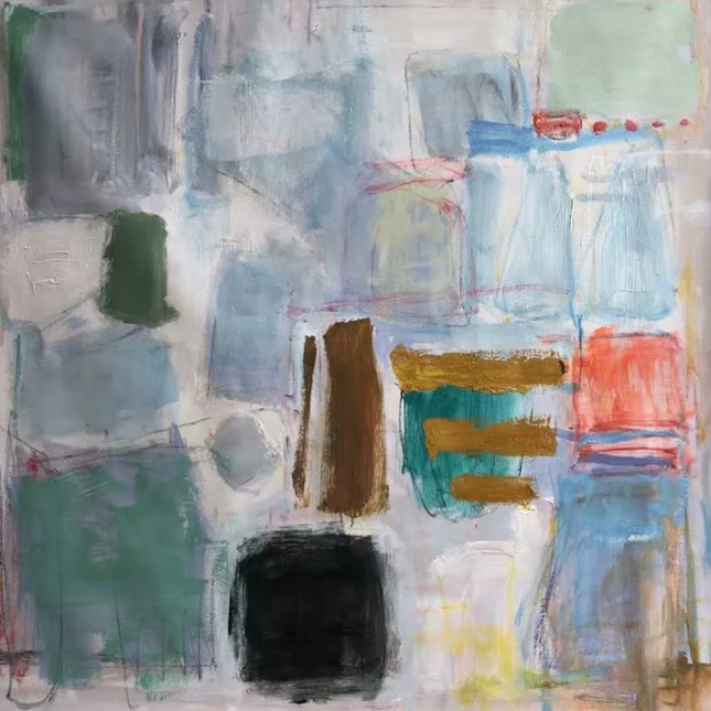 "Vibrant Abstract Oil Painting - Bold Color Block Art - Handmade Contemporary Wall Decor for Modern Living Spaces"