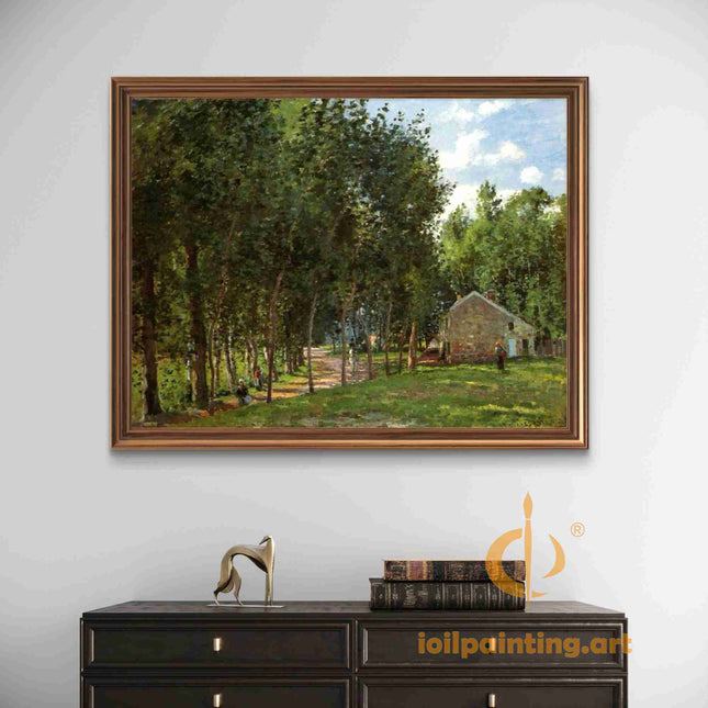 "Camille Pissarro's 'Sun-Dappled Country Path' - Hand-Painted Oil Painting Reproduction"