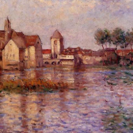 "Claude Monet's 'Riverside Village' - Hand-Painted Impressionist Oil Painting Reproduction"