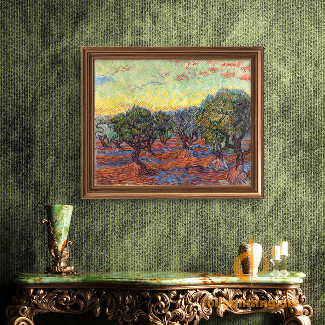 "Vincent van Gogh's 'Olive Grove with Purple Trunks' - Premium Hand-Painted Oil Reproduction on Canvas"