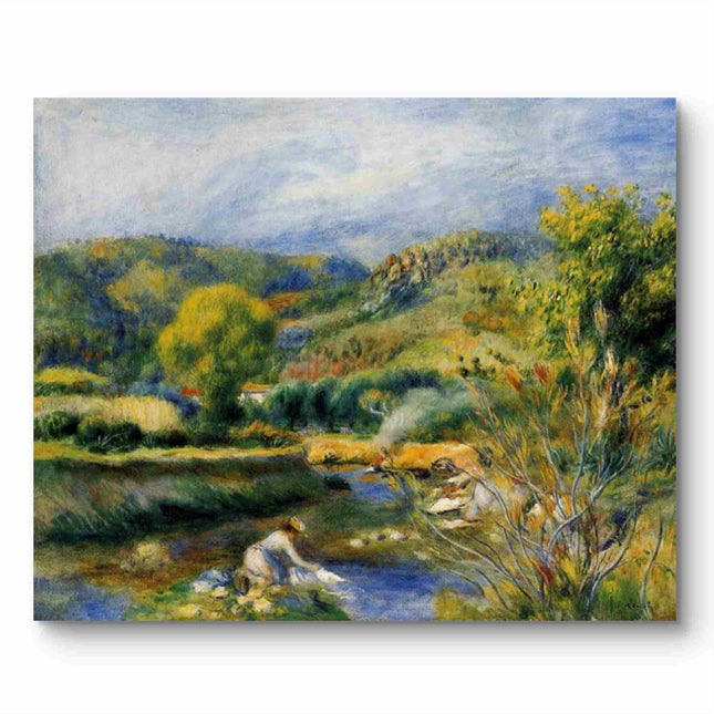 "Pierre-Auguste Renoir's 'Riverside Laundress' - Hand-Painted Impressionist Oil Painting Reproduction"