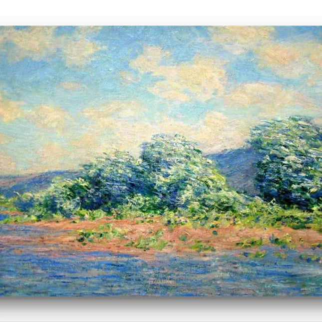 "Claude Monet Inspired 'Tranquil Waterside Landscape' - Premium Hand-Painted Oil Reproduction on Canvas"