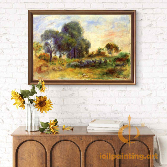 "Pierre-Auguste Renoir's 'Tranquil Countryside' - Premium Hand-Painted Oil Painting Reproduction"