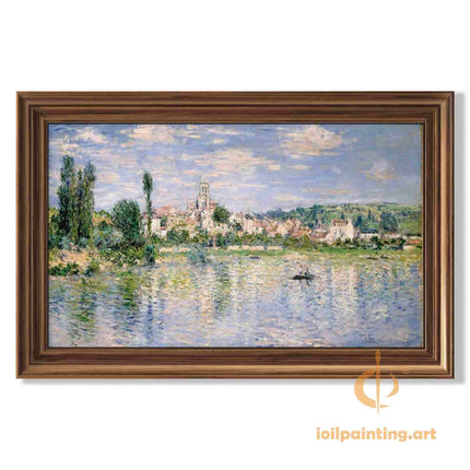 "Claude Monet Inspired 'Riverside Village at Dusk' - Premium Hand-Painted Oil Reproduction on Canvas"