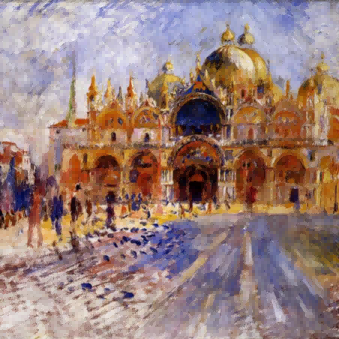 "Eugène Boudin's 'St. Mark's Basilica, Venice' – Hand-Painted Oil Painting Reproduction"
