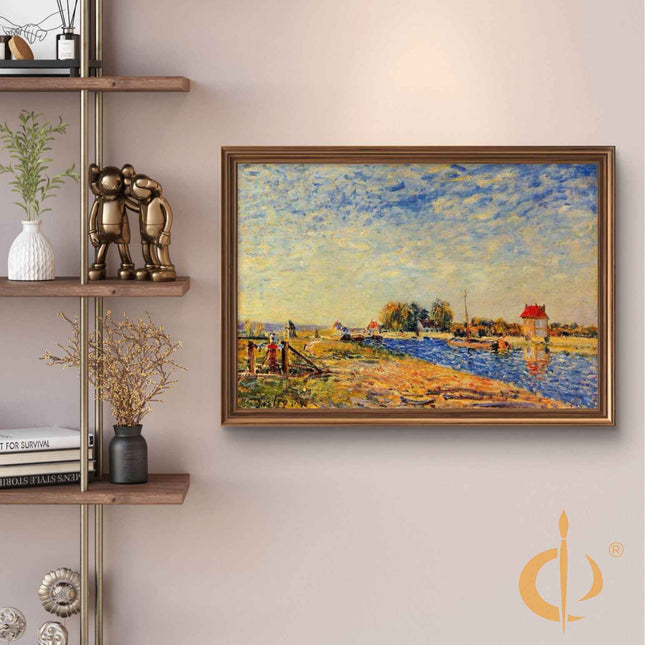 "Claude Monet's 'Riverside Tranquility' - Hand-Painted Impressionist Oil Painting Reproduction"