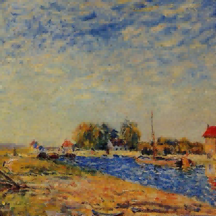 "Claude Monet's 'Riverside Tranquility' - Hand-Painted Impressionist Oil Painting Reproduction"