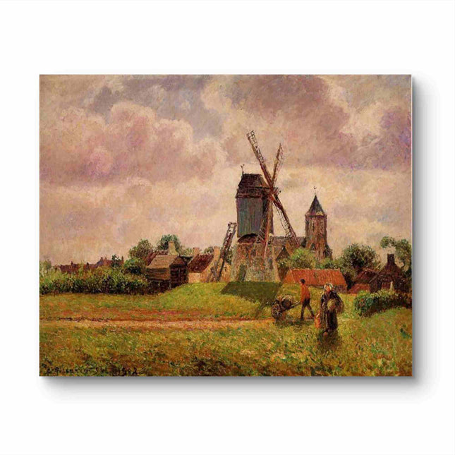 "Camille Pissarro's 'Windmill and Rural Life' - Hand-Painted Oil Painting Reproduction"