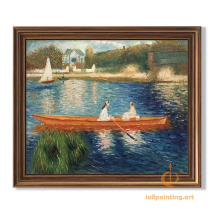 "Claude Monet Inspired 'Serene Boat Ride' - Premium Hand-Painted Oil Reproduction on Canvas"